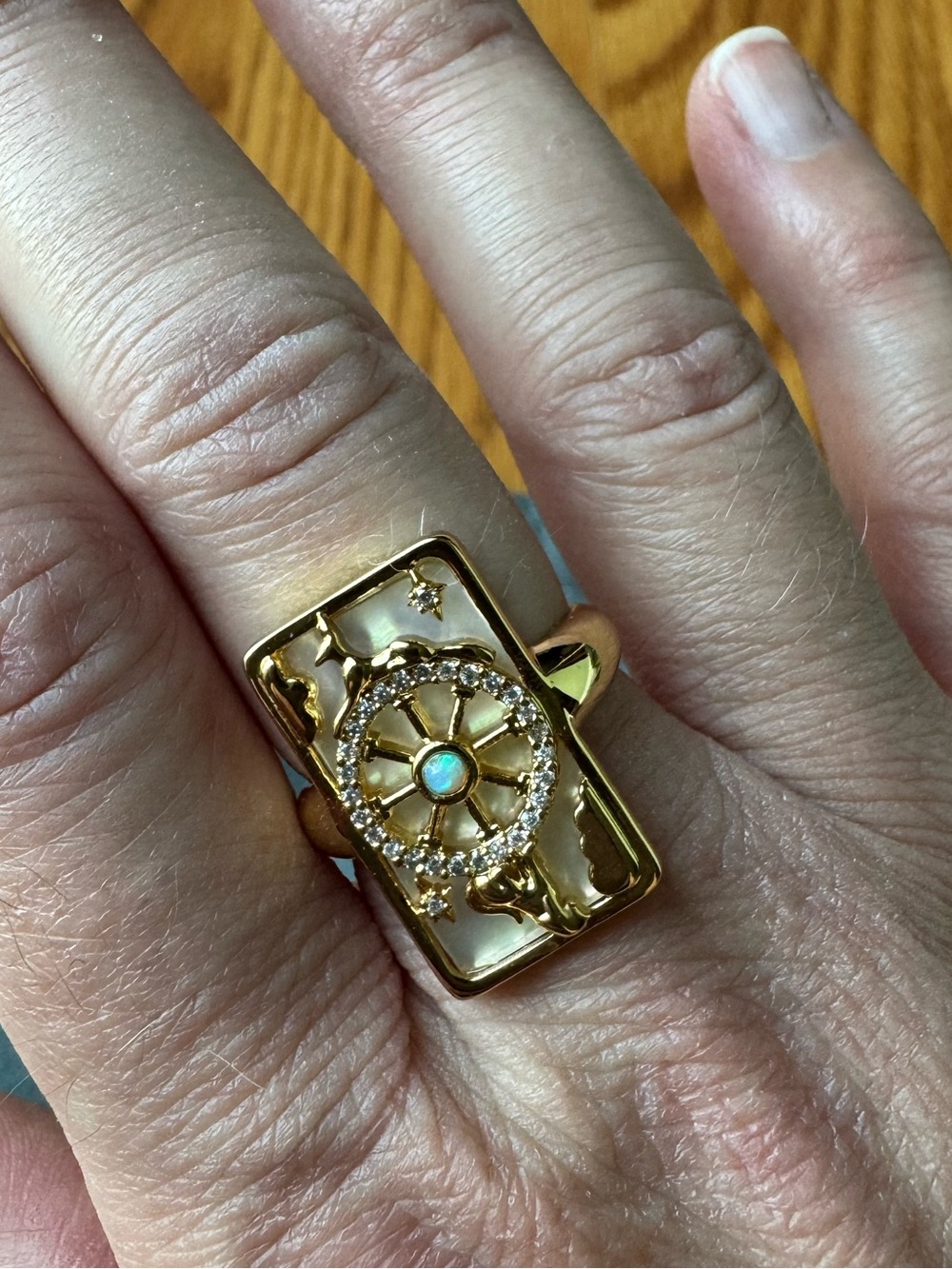 Rocksbox Gold Opal Wheel Tarot Ring